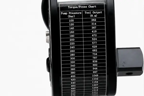 Laser-Engraved Torque Chart