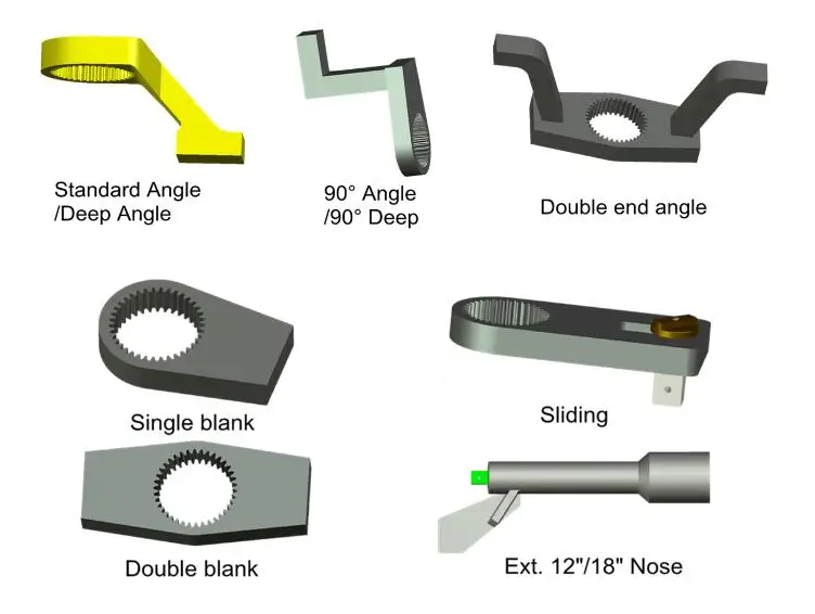 Pneumatic electric torque wrench reaction arms