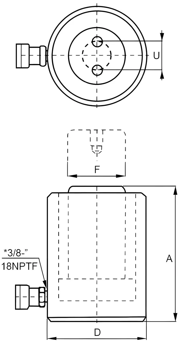 RCS Series Low Height Cylinder diagram