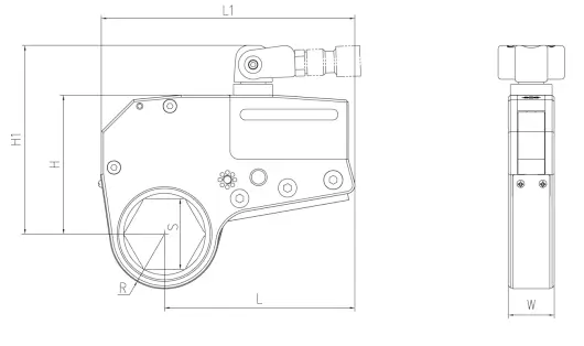 XLCTP Hydraulic Torque Wrench drawing