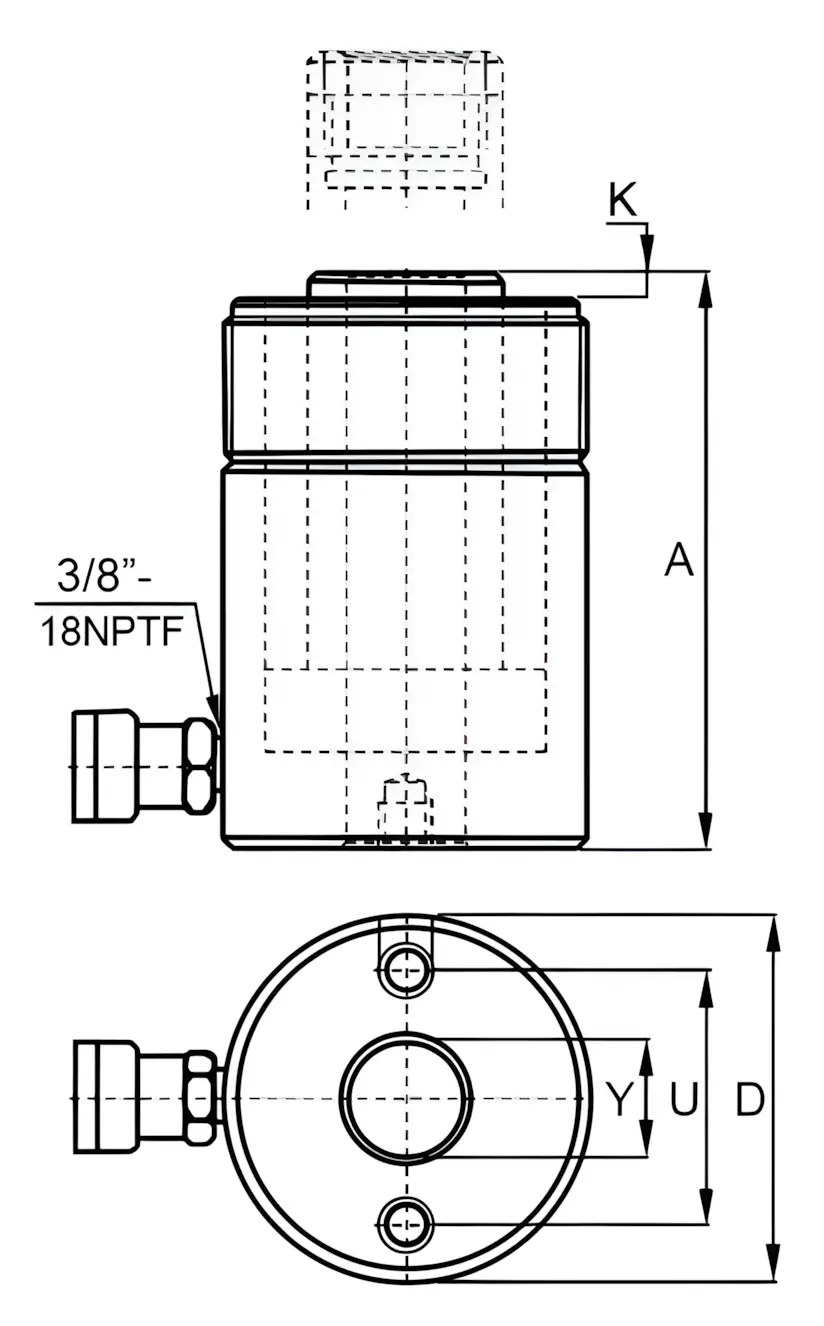 rch Hollow Plunger Cylinder diagram