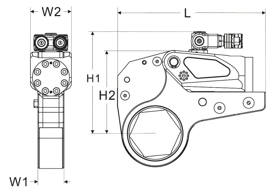 xlct hydraulic torque wrench drawing